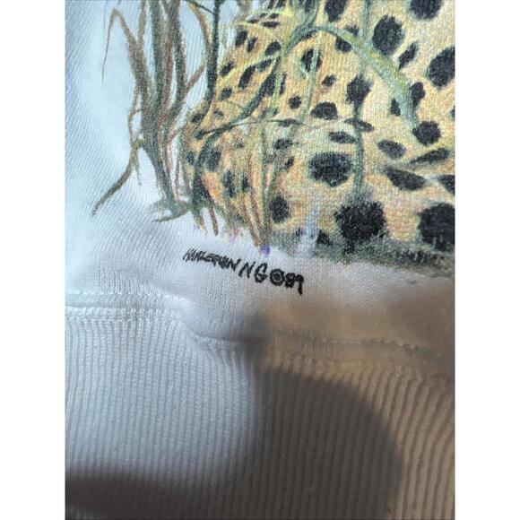 VINTAGE 80s Harlequin NG 1989 Tiger Lion Leopard Crewneck Large  Rock RARE VNTG - Picture 3 of 9